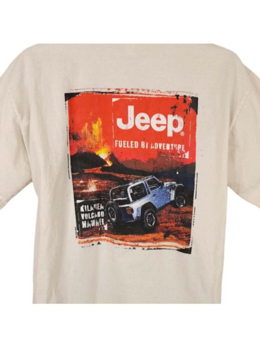 Jeep T Shirt Mens Size Large Beige Crazy Shirts Coconut Dyed Fueld By Adventure